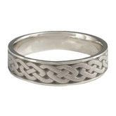 Narrow Celtic Link Wedding Ring in Palladium