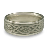 Wide Celtic Diamond Wedding Ring in Palladium
