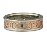 Twinning Infinity Ring Gold with Blue Diamonds Narrow