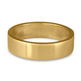 Flat Comfort Fit Wedding Ring, 14K Yellow Gold 6mm Wide by 2mm Thick