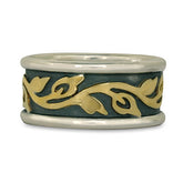 Wide Bordered Flores Wedding Ring (SGS)