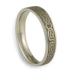 Extra Narrow Labyrinth Wedding Ring in 18K White Gold