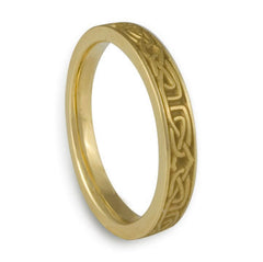 Extra Narrow Labyrinth Wedding Ring in 18K Yellow Gold