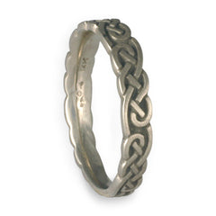 Narrow Borderless Infinity Wedding Ring in 14K White Gold