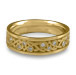 Narrow Celtic Hearts with Diamonds Wedding Ring in 18K Yellow Gold
