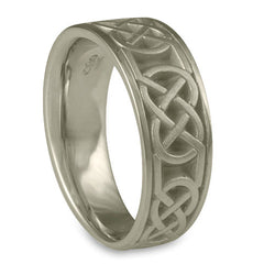 Wide Love Knot Wedding Ring in Palladium