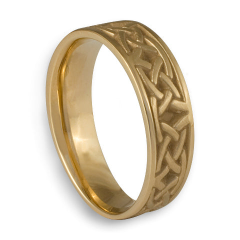 Narrow Celtic Arches Wedding Ring in 14K Yellow Gold