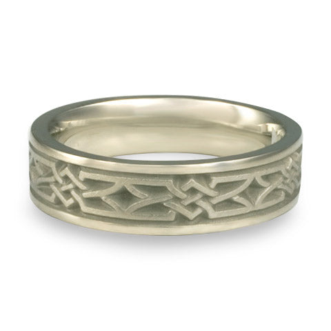 Narrow Weaving Stars Wedding Ring in Platinum