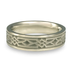 Narrow Weaving Stars Wedding Ring in Platinum