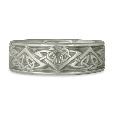 Wide Monarch Wedding Ring in Platinum