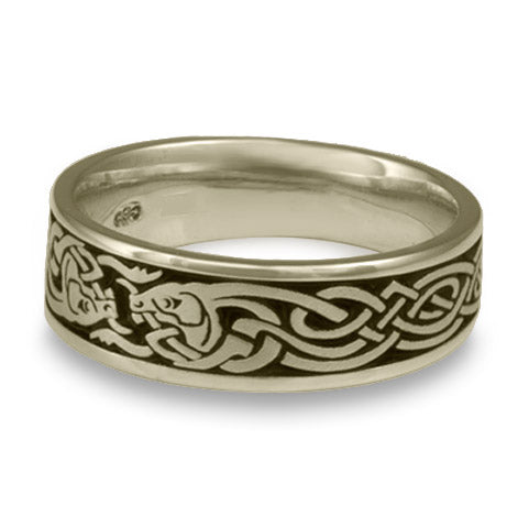 Celtic Hunt Wedding Ring in 14K White Gold