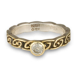 Borderless Petra with Gem Engagement Ring with Tube Mount