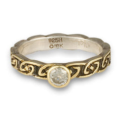 Borderless Petra with Gem Engagement Ring with Tube Mount