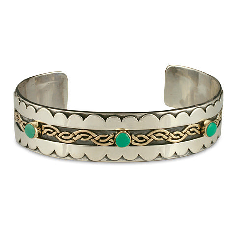 Celtic Wave with Gem Cuff Bracelet