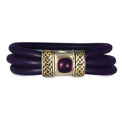 Amethyst Shannon Leather Bracelet