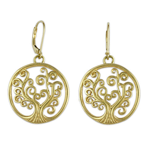 Tree of Life Earrings in 18K Yellow Gold