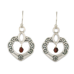 Anam Cara Earrings with Garnet