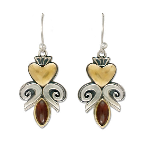 Fleur de lis Heart Earrings