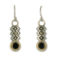 Zig Zag Earrings with Gem