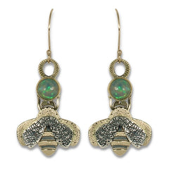 Bee Earrings with Ethiopian Opal