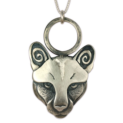 Mountain Lion Pendant Silver on Chain