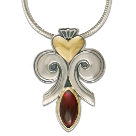 Fleur de lis Heart Pendant