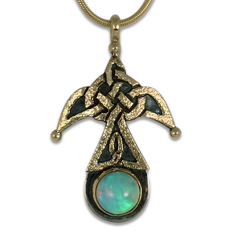 Swallow Pendant with Opal (Medium)