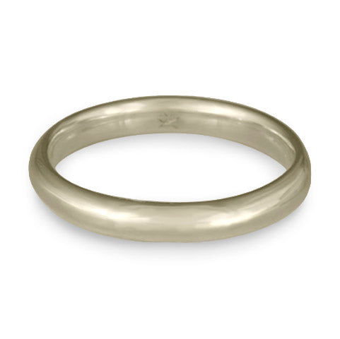 Classic Comfort Fit Wedding Ring, 14K White Gold 3mm Wide by 2mm Thick