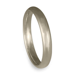 Classic Comfort Fit Wedding Ring, 14K White Gold 3mm Wide by 2mm Thick