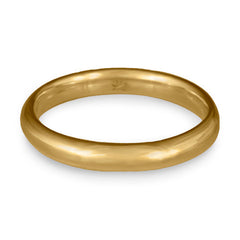 Classic Comfort Fit Wedding Ring, 14K Yellow Gold 3mm Wide by 2mm Thick