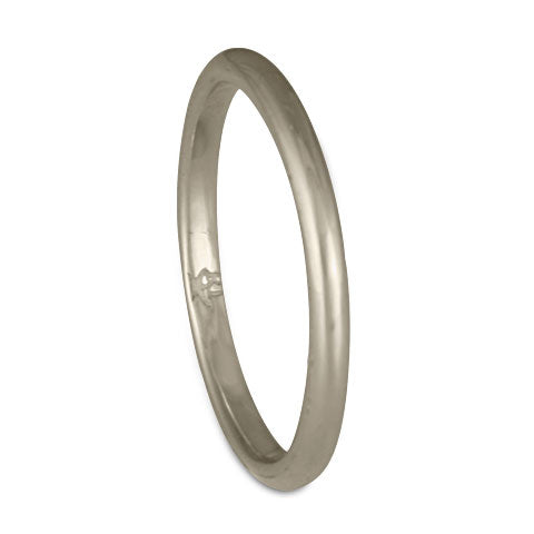 Classic Comfort Fit Wedding Ring, 14K White Gold 2mm Wide by 1.5mm Thick