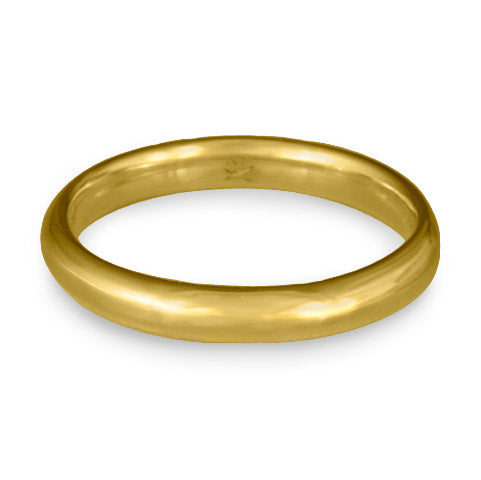 Classic Comfort Fit Wedding Ring, 18K Yellow Gold 3mm Wide by 2mm Thick