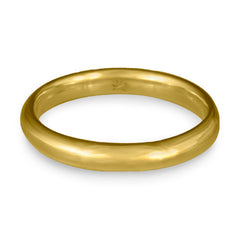 Classic Comfort Fit Wedding Ring, 18K Yellow Gold 3mm Wide by 2mm Thick