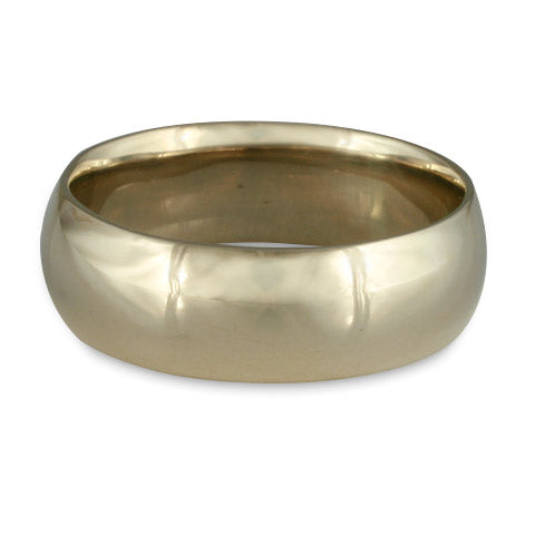 Classic Comfort Fit Wedding Ring, 14K White Gold 8mm Wide by 2mm Thick