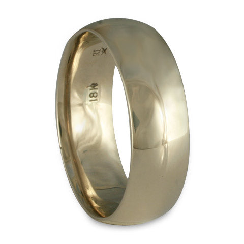 Classic Comfort Fit Wedding Ring, 14K White Gold 8mm Wide by 2mm Thick