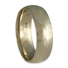 Classic Comfort Fit Wedding Ring, 14K White Gold 8mm Wide by 2mm Thick