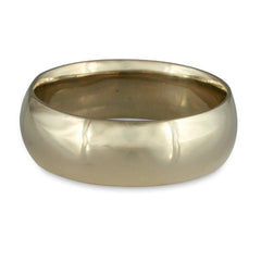 Classic Comfort Fit Wedding Ring, 14K White Gold 8mm Wide by 2mm Thick
