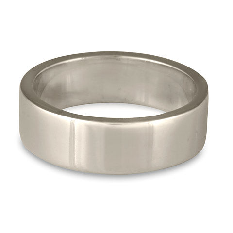 Flat Comfort Fit Wedding Ring, 7mm in Platinum