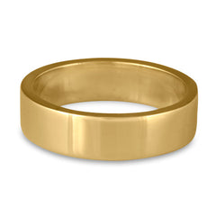 Flat Comfort Fit Wedding Ring, 14K Yellow Gold 6mm Wide by 2mm Thick