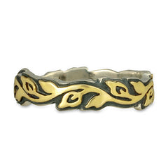 Medium Borderless Flores Wedding Ring in Gold over Silver