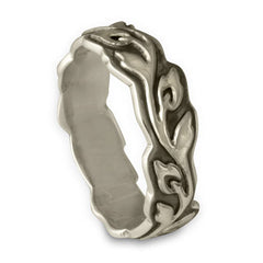 Medium Borderless Flores Wedding Ring in Sterling Silver