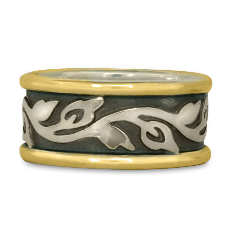 Wide Bordered Flores Wedding Ring (GSG)