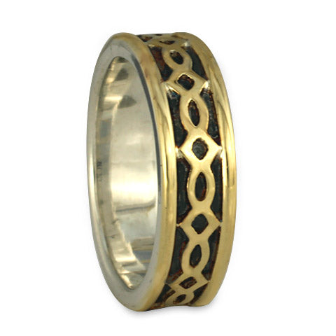 Bordered Felicity Wedding Ring in Gold over Silver (GGG)