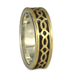 Bordered Felicity Wedding Ring in Gold over Silver (GGG)