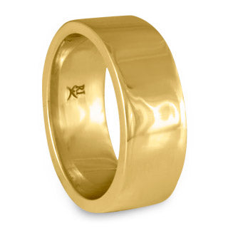 Flat Comfort Fit Wedding Ring, 18K Yellow Gold 8mm Wide by 2mm Thick